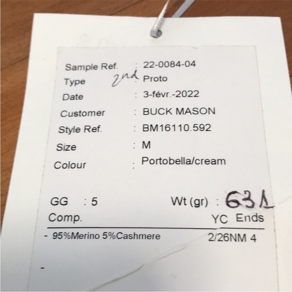 Buck Mason M Oatmeal Wool Sweater - Picture 10 of 10